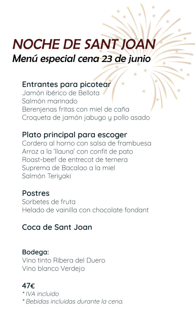 Menú San juan Castelldefels